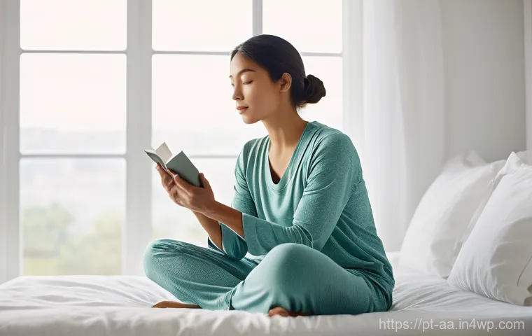 수면 질 개선을 위한 영양제 추천 - **Prompt:** A serene and peaceful bedroom scene at dusk. A person, dressed in soft, comfortable paja...