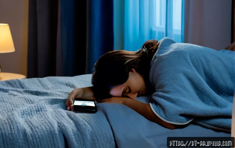 Home 17 수면과 정신 건강의 관계 - Photorealistic evening bedroom scene in a cozy Portuguese apartment, an adult resting peacefully und...